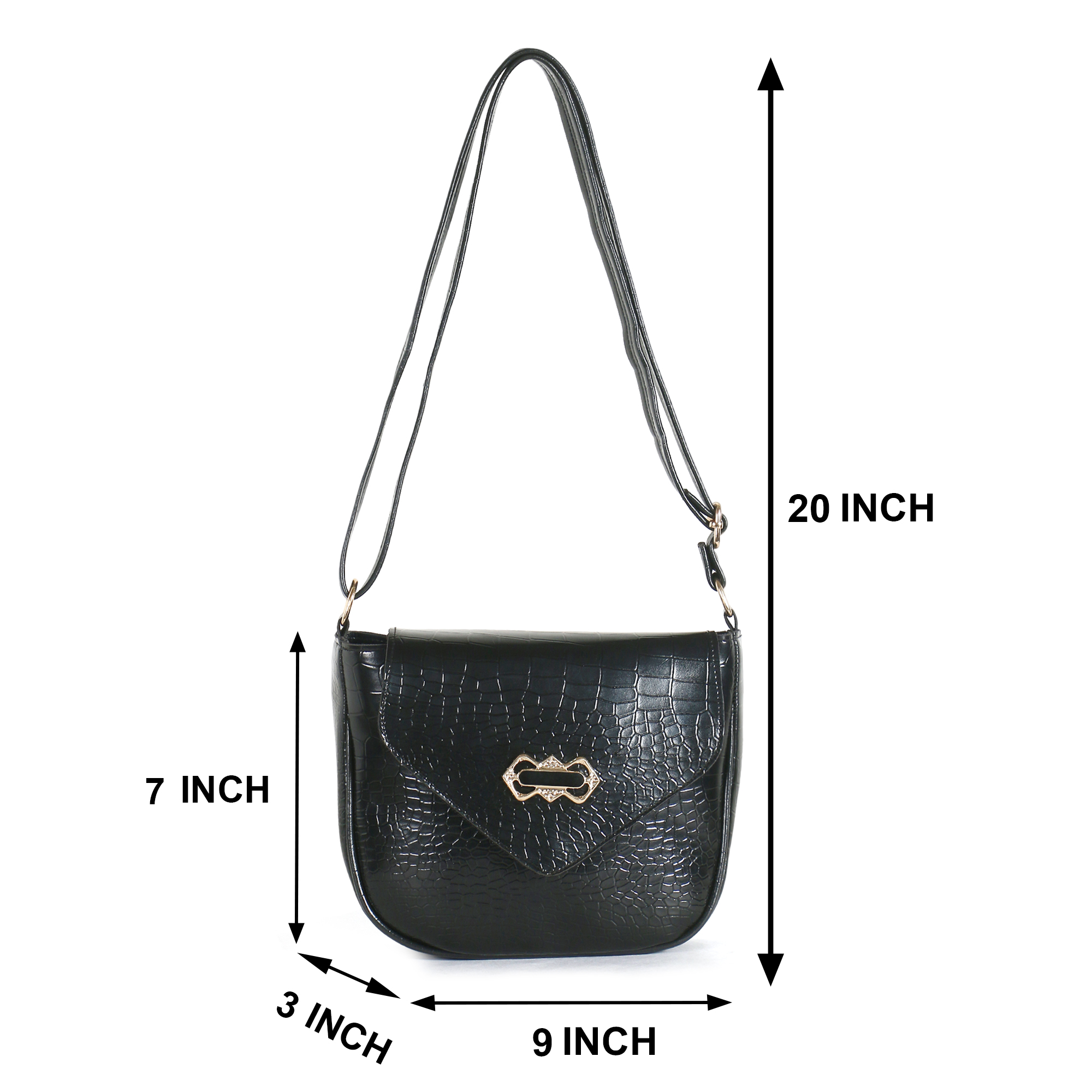 Sling Croco Black Bag